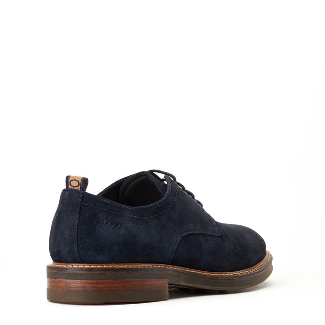 Base London Tatra Suede Navy Derby Shoes