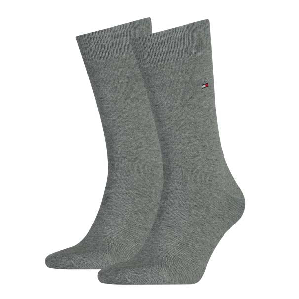 Tommy Hilfiger 371111 758 Grey Two Pack Plain Light Grey Socks