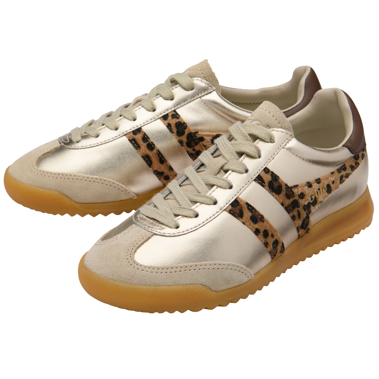Gola Torpedo Glimmer Safari Gold/Leopard/Dark Brown Trainers