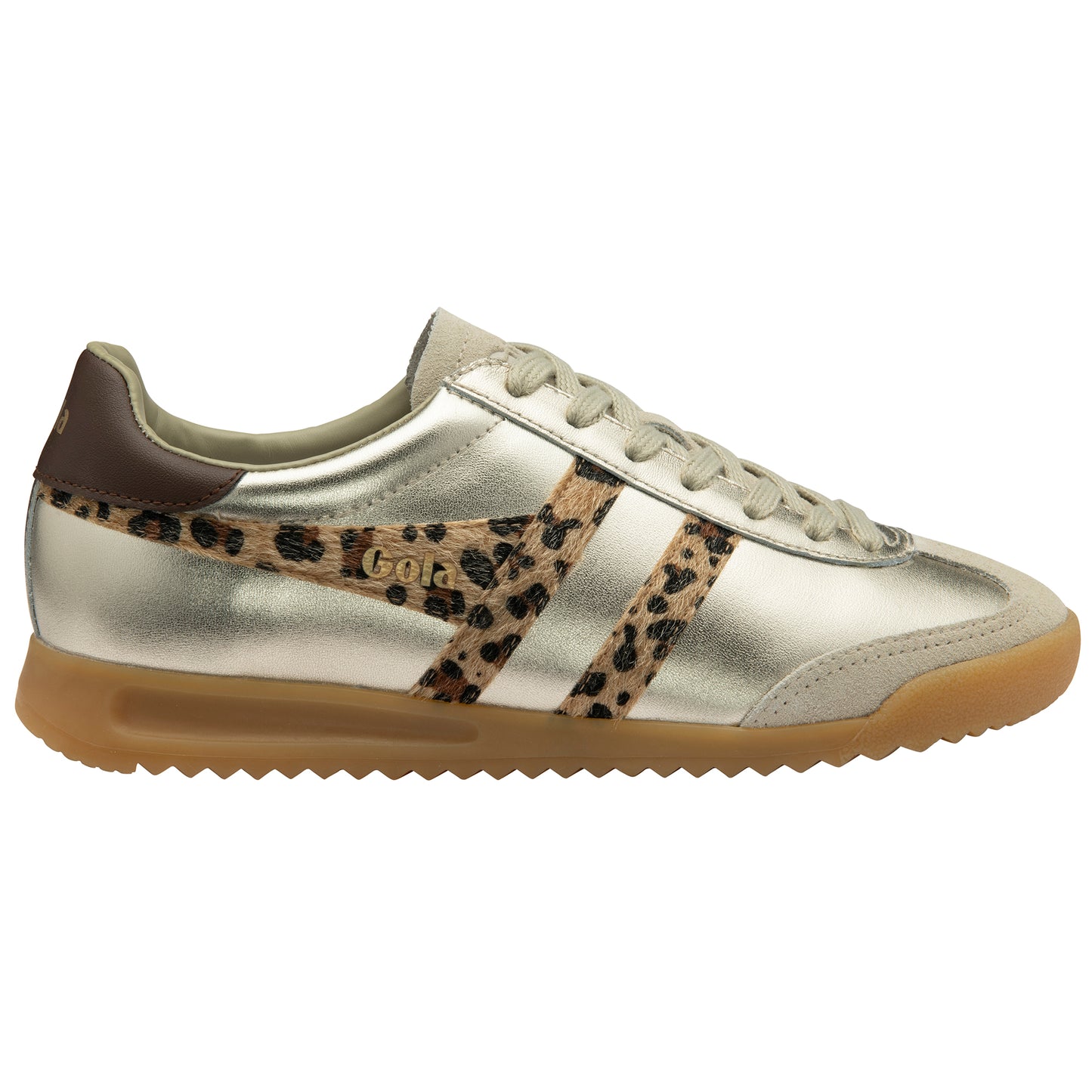 Gola Torpedo Glimmer Safari Gold/Leopard/Dark Brown Trainers