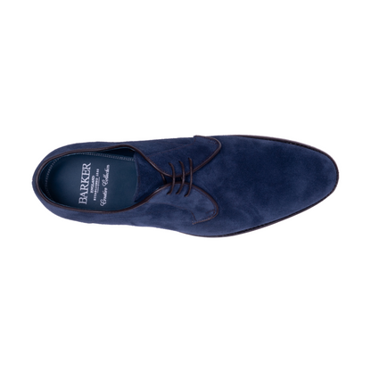 Barker Derby Navy Suede Shoes