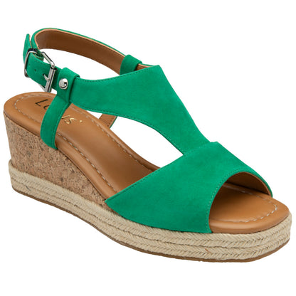 Lotus Madalene Green Suede Sandals