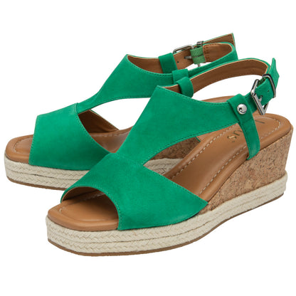 Lotus Madalene Green Suede Sandals