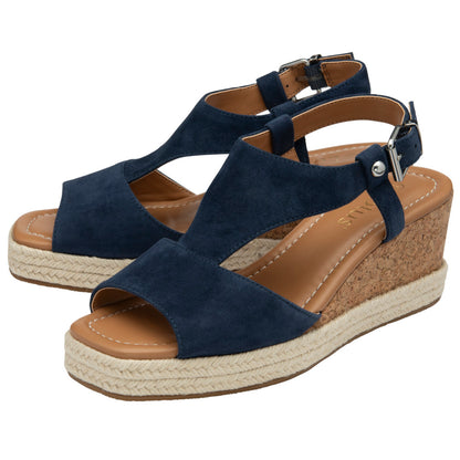 Lotus Madalene Navy Suede Sandals