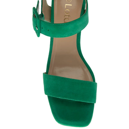 Lotus Norah Green Suede Sandals