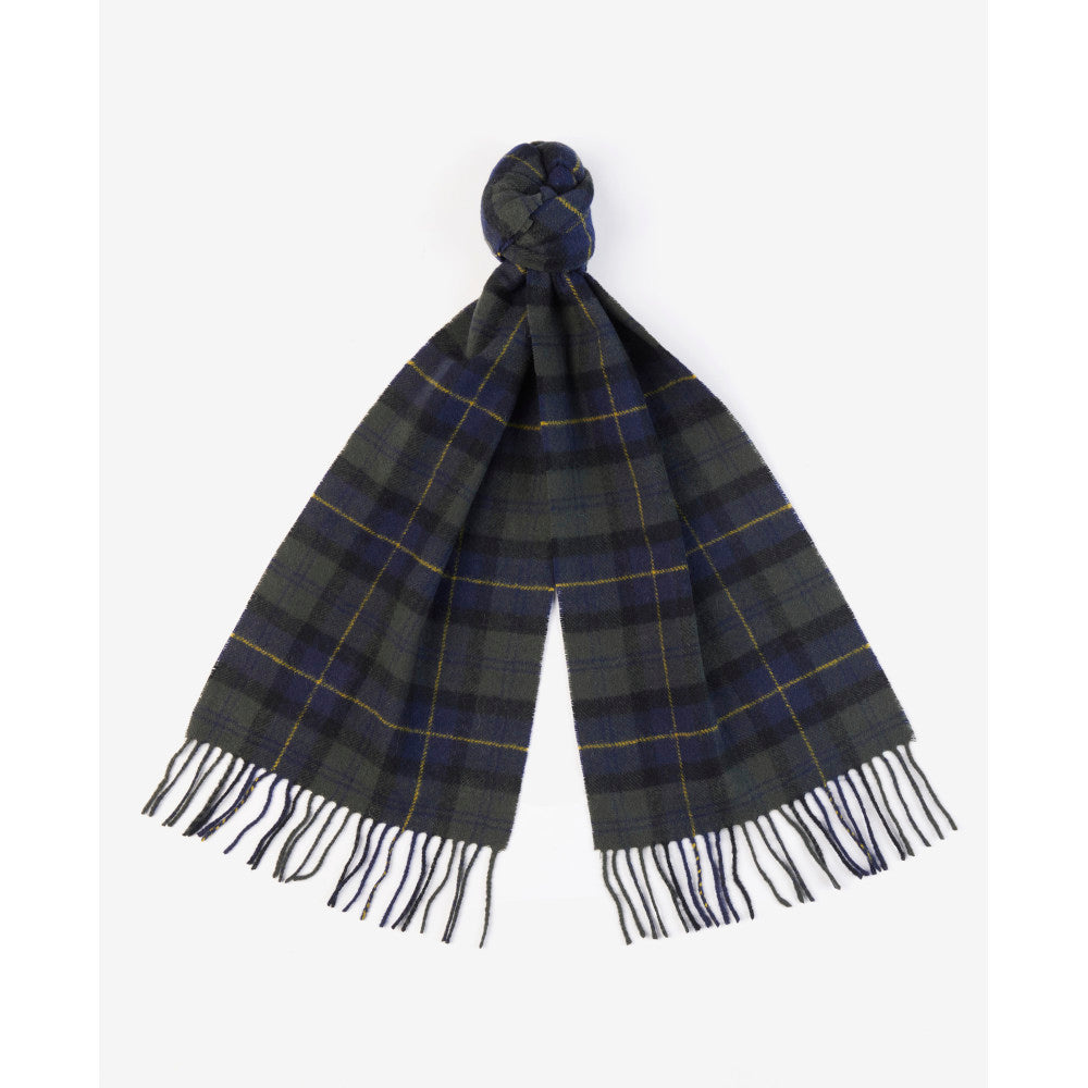 Barbour Olive Night Tartan Lambswool Scarf