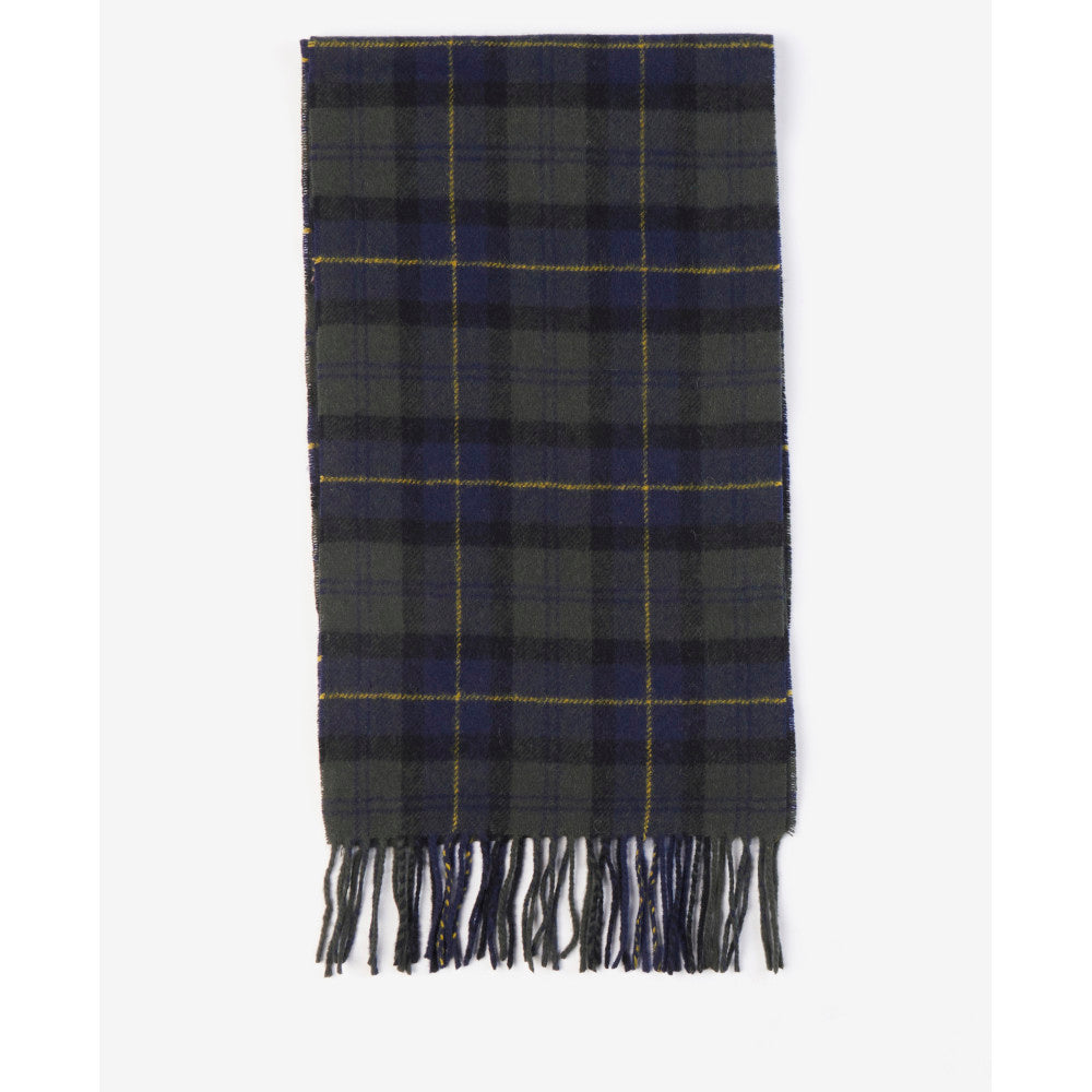 Barbour Olive Night Tartan Lambswool Scarf