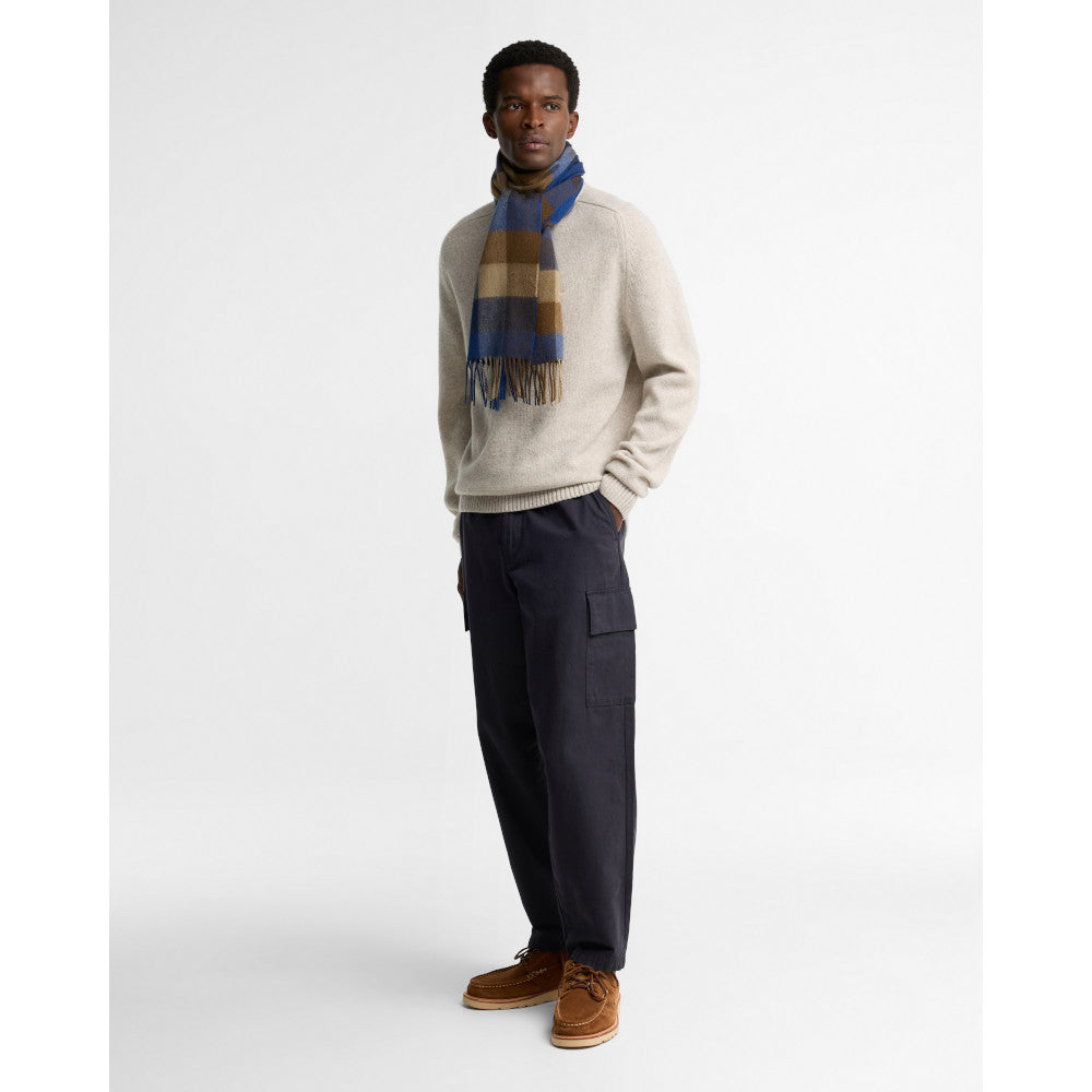 Barbour Lambswool Navy Mix Tattersall Scarf