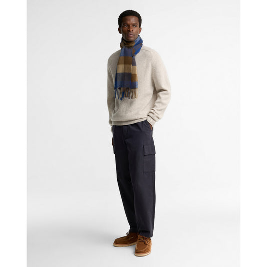 Barbour Lambswool Navy Mix Tattersall Scarf