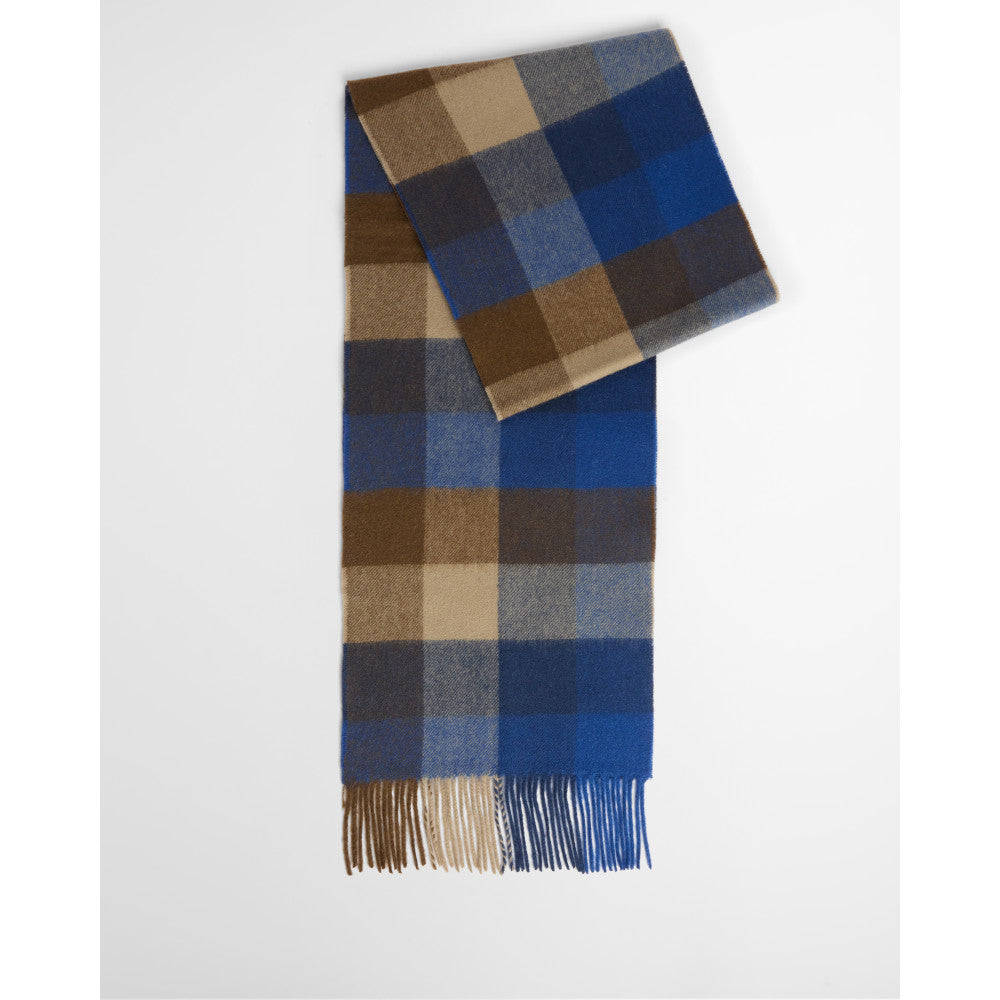 Barbour Lambswool Navy Mix Tattersall Scarf