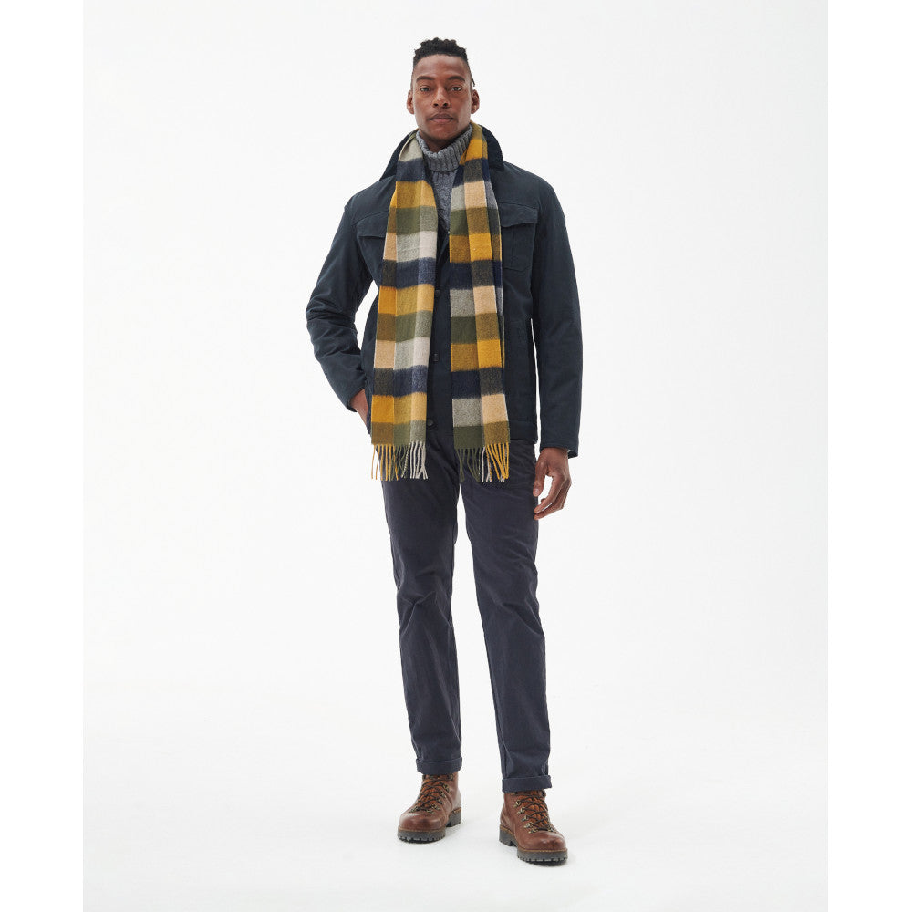 Barbour Lambswool Forest Mist Tattersall Scarf