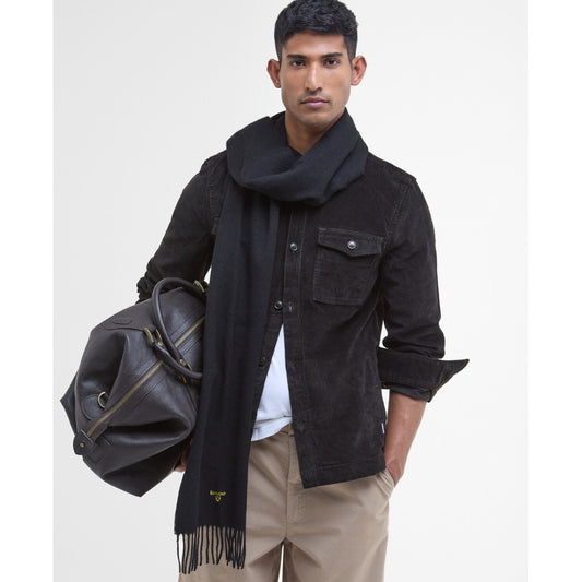 Barbour Plain Lambswool Black Scarf