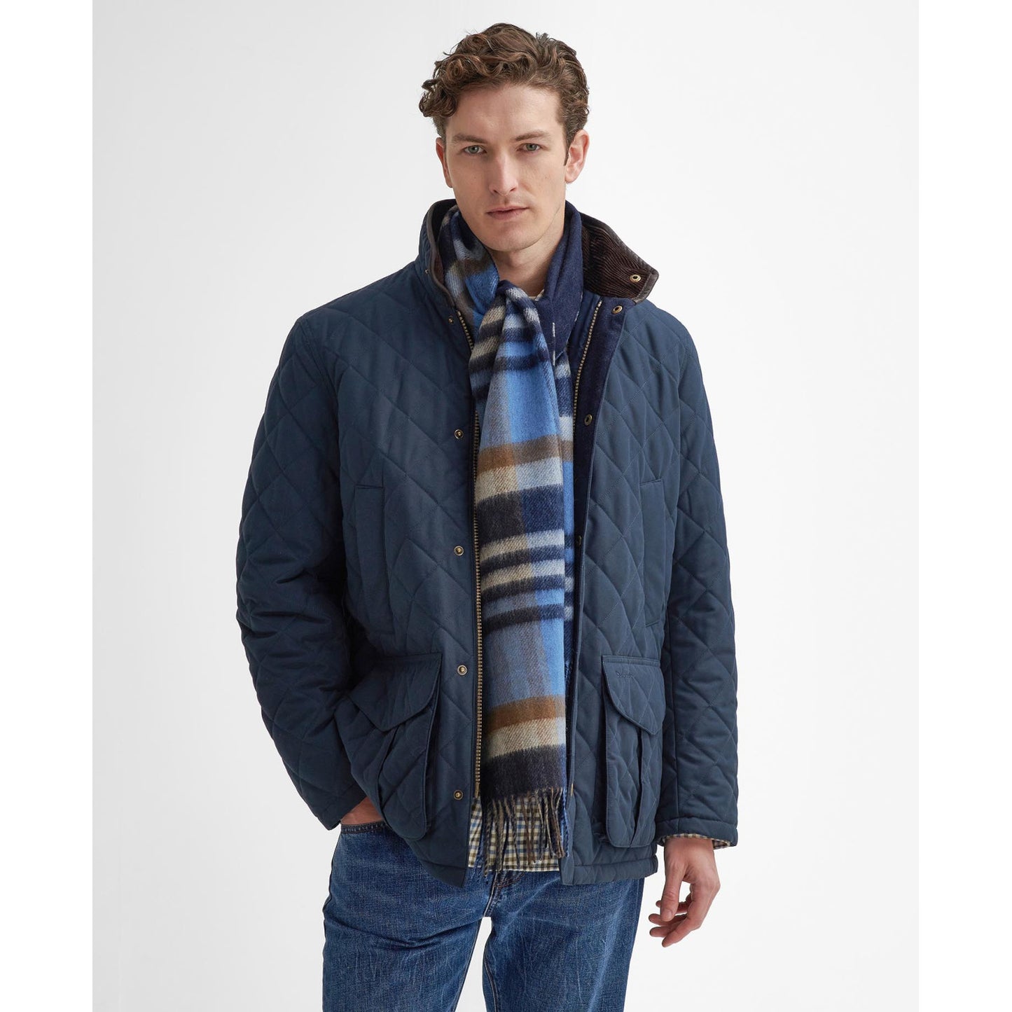 Barbour Field Navy Scarf