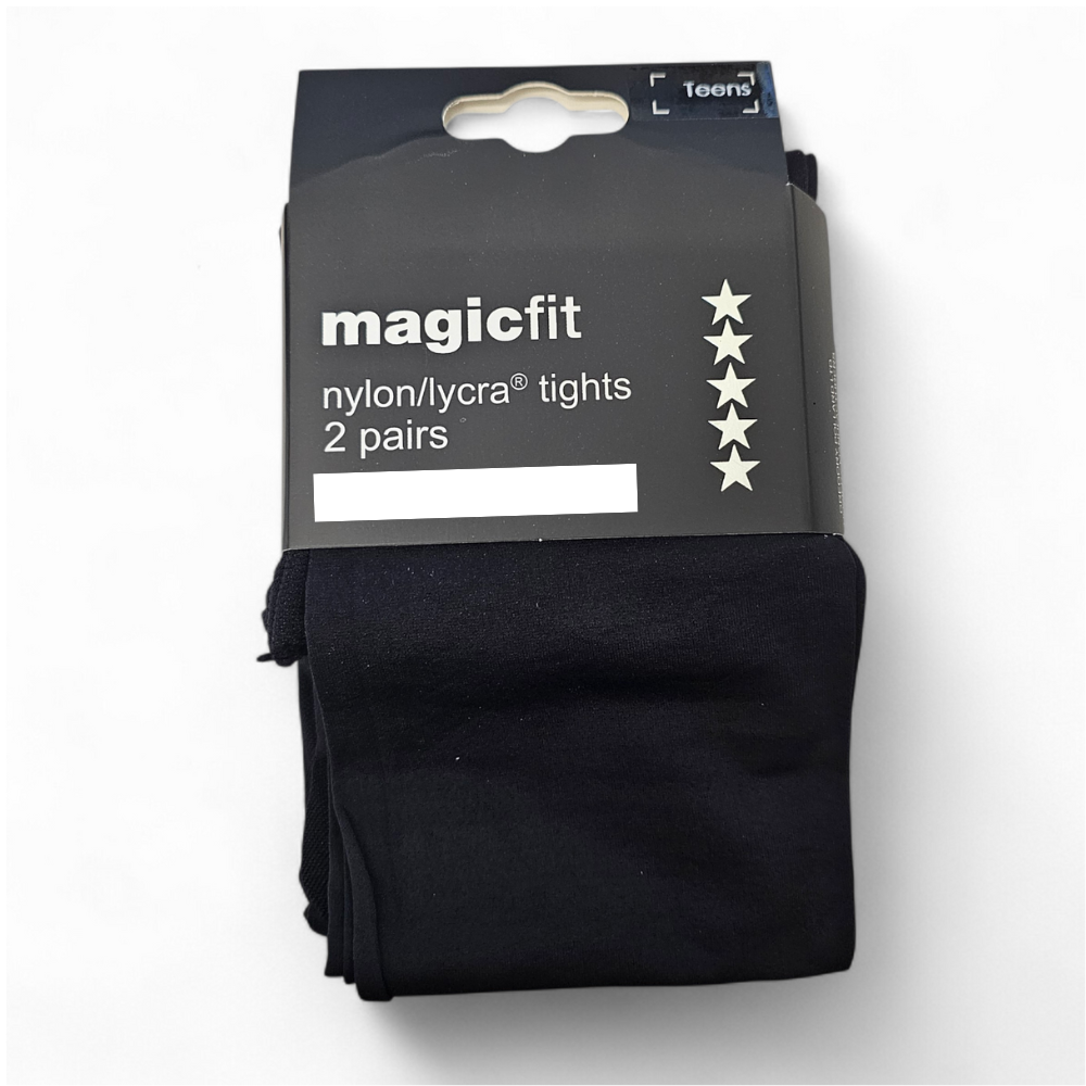 Magicfit Black Opaque 2 Pack School Tights