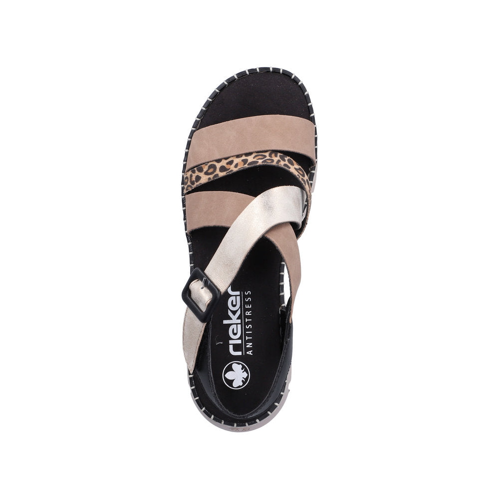 Rieker V1063-90 Shell Leo Beige Sandals