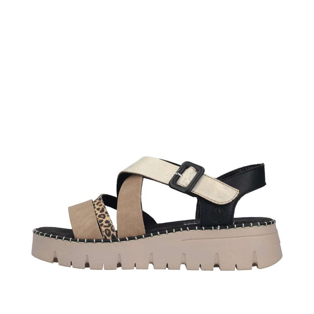 Rieker V1063-90 Shell Leo Beige Sandals