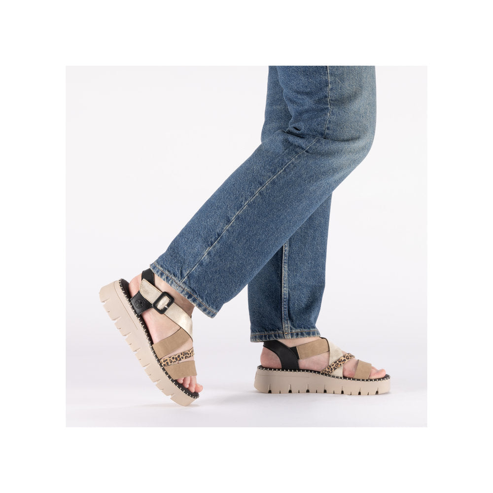 Rieker V1063-90 Shell Leo Beige Sandals
