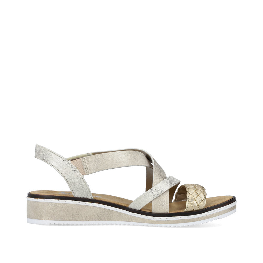 Rieker V3663-90 Light Gold/Beige-Gold/Shell Sandals