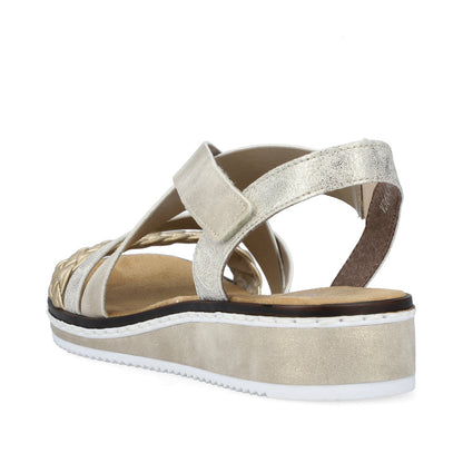 Rieker V3663-90 Light Gold/Beige-Gold/Shell Sandals