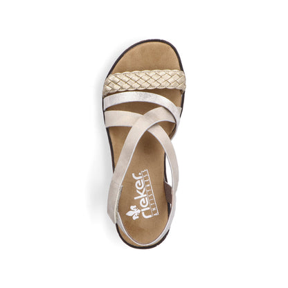 Rieker V3663-90 Light Gold/Beige-Gold/Shell Sandals