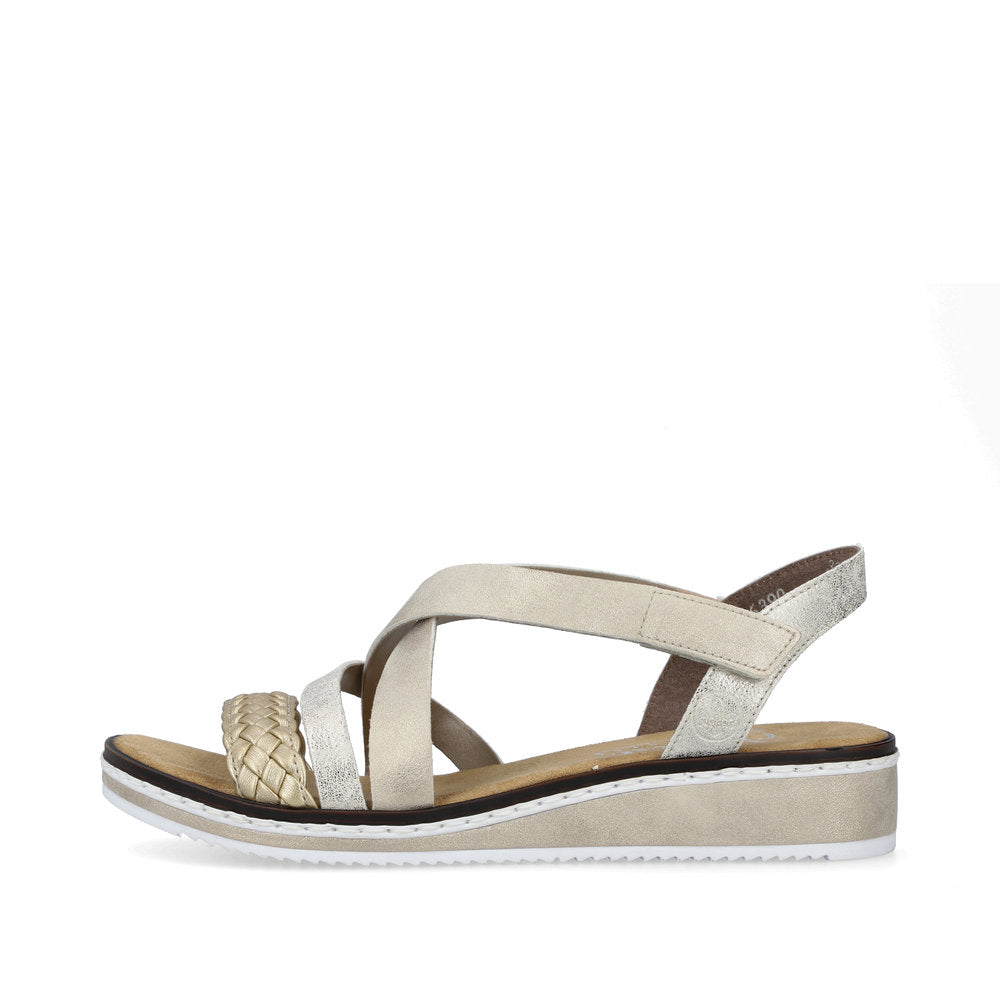 Rieker V3663-90 Light Gold/Beige-Gold/Shell Sandals