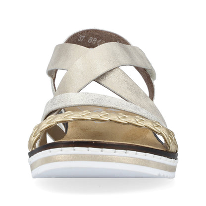 Rieker V3663-90 Light Gold/Beige-Gold/Shell Sandals