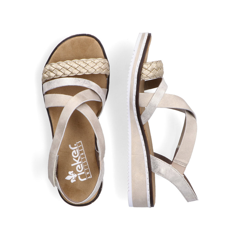 Rieker V3663-90 Light Gold/Beige-Gold/Shell Sandals