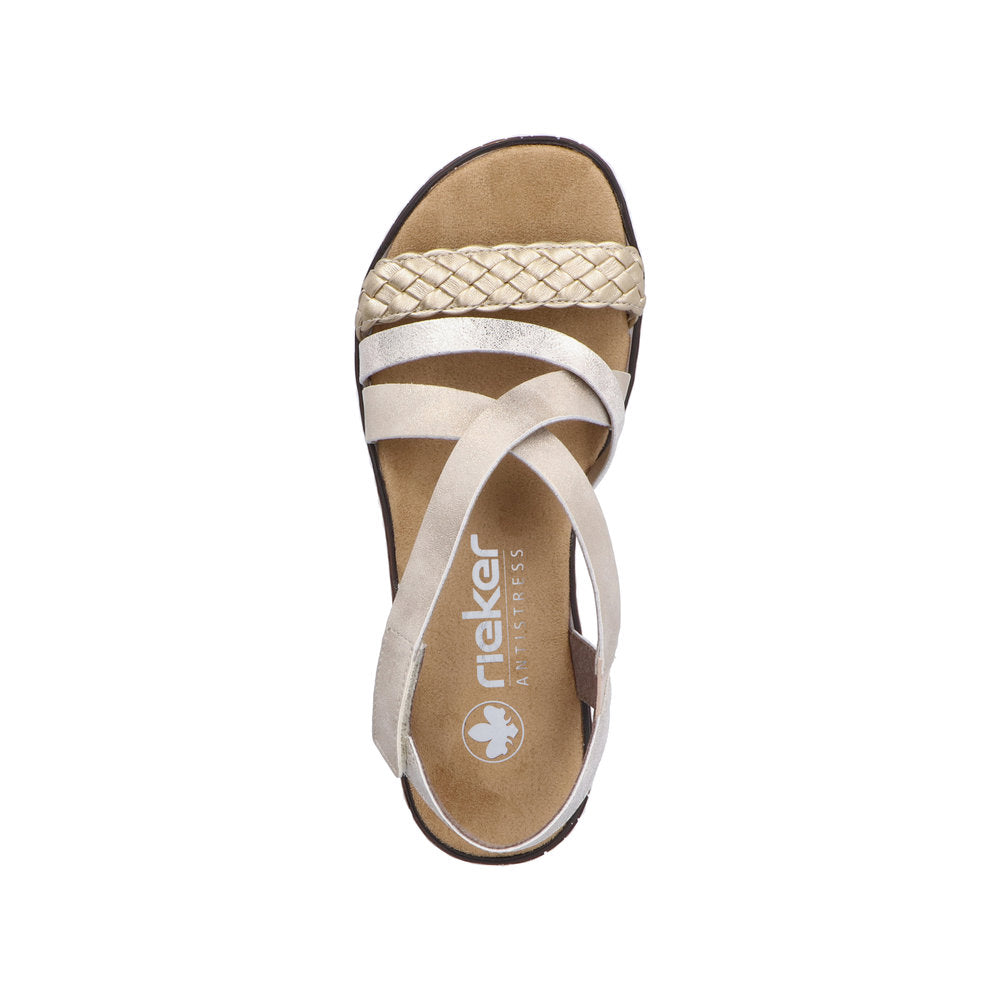 Rieker V3663-90 Light Gold/Beige-Gold/Shell Sandals