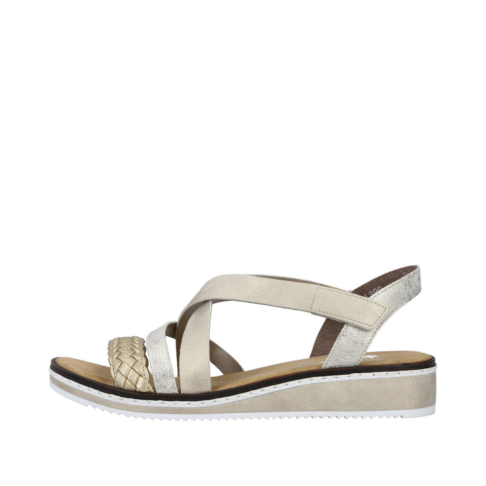 Rieker V3663-90 Light Gold/Beige-Gold/Shell Sandals