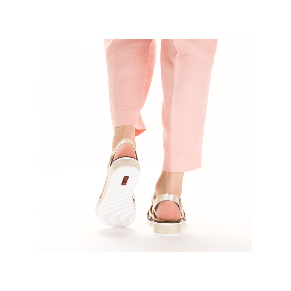 Rieker V3663-90 Light Gold/Beige-Gold/Shell Sandals