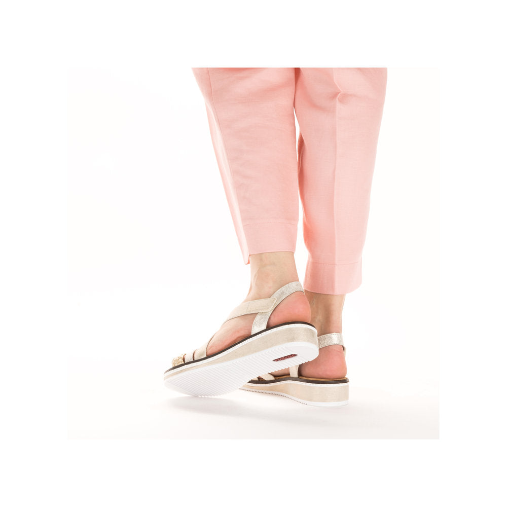 Rieker V3663-90 Light Gold/Beige-Gold/Shell Sandals