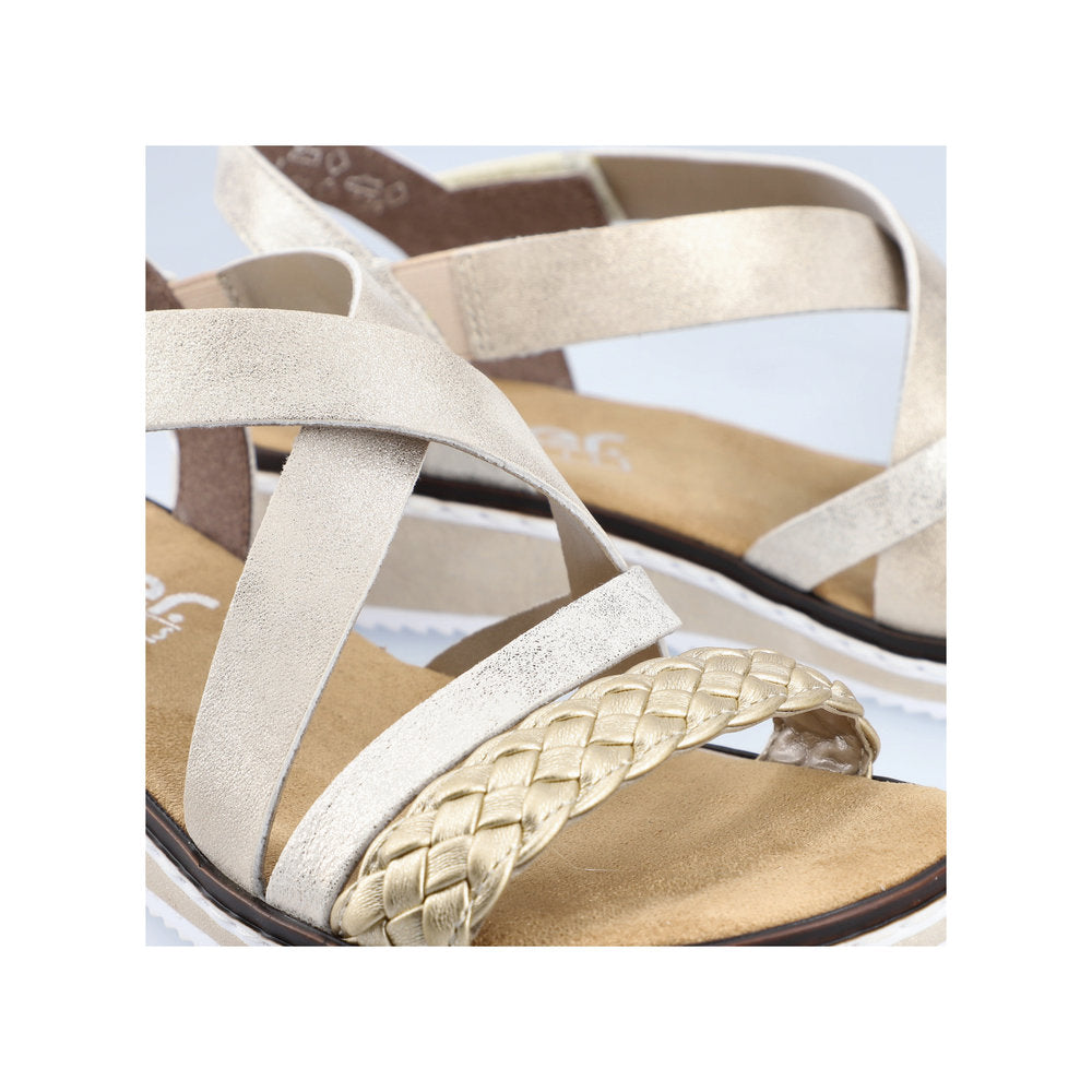Rieker V3663-90 Light Gold/Beige-Gold/Shell Sandals