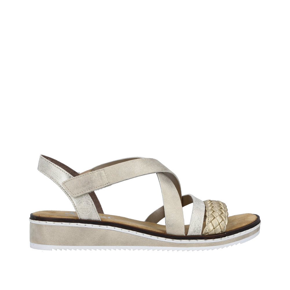 Rieker V3663-90 Light Gold/Beige-Gold/Shell Sandals