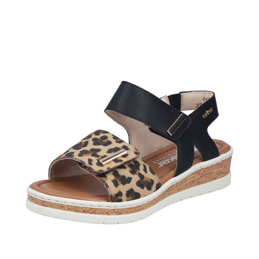 Rieker V4181-00 Leo / Beige / Black Sandals