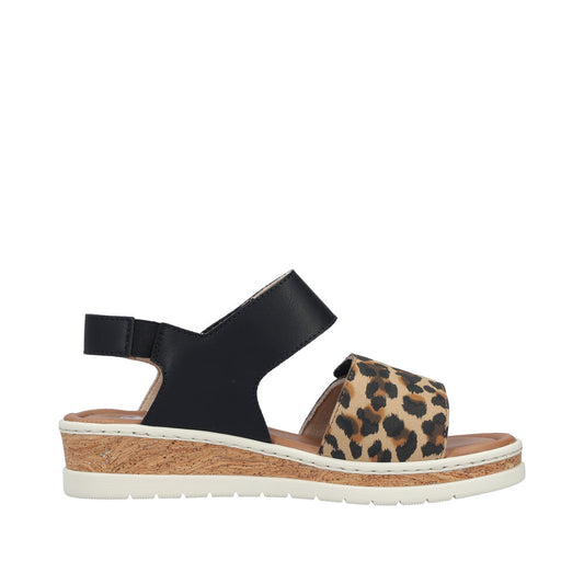 Rieker V4181-00 Leo / Beige / Black Sandals