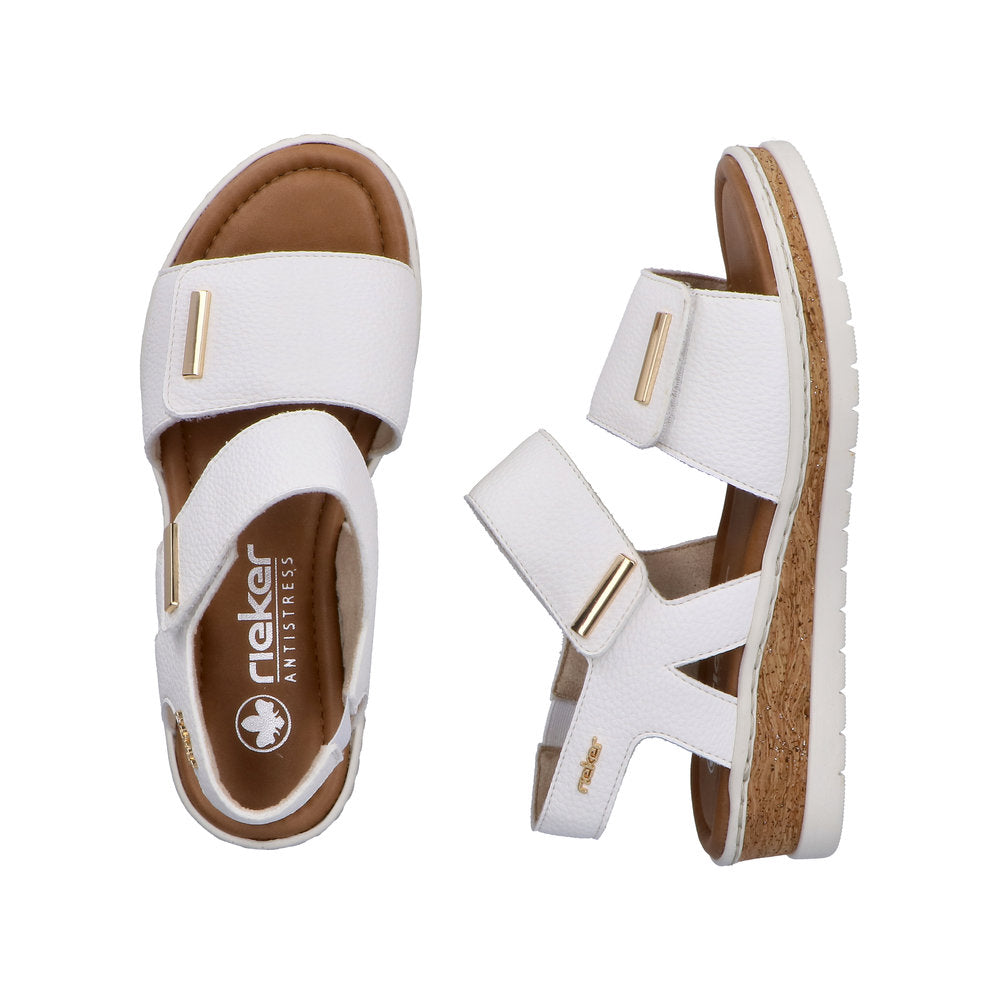 Rieker V4181-80 White Sandals