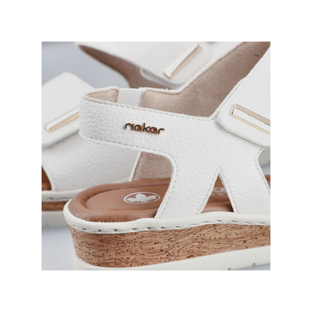 Rieker V4181-80 White Sandals