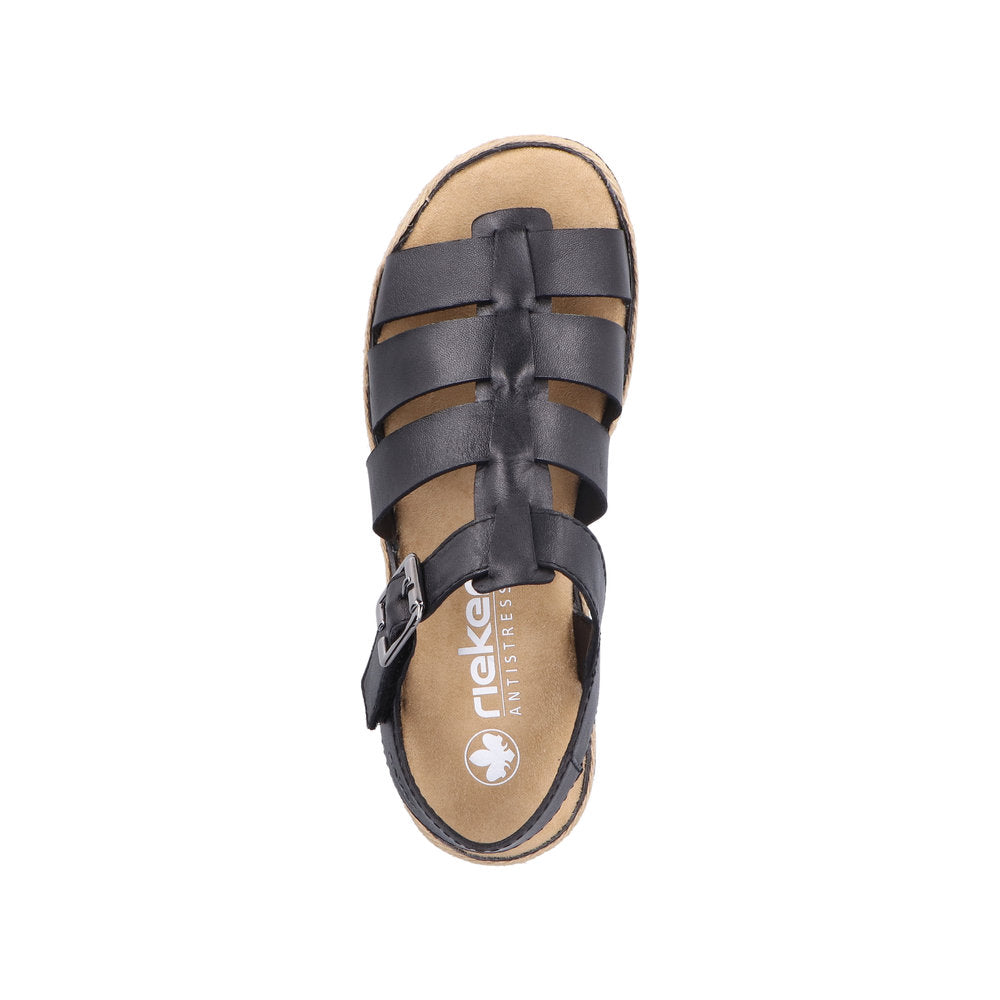 Rieker V7904-00 Black Sandals
