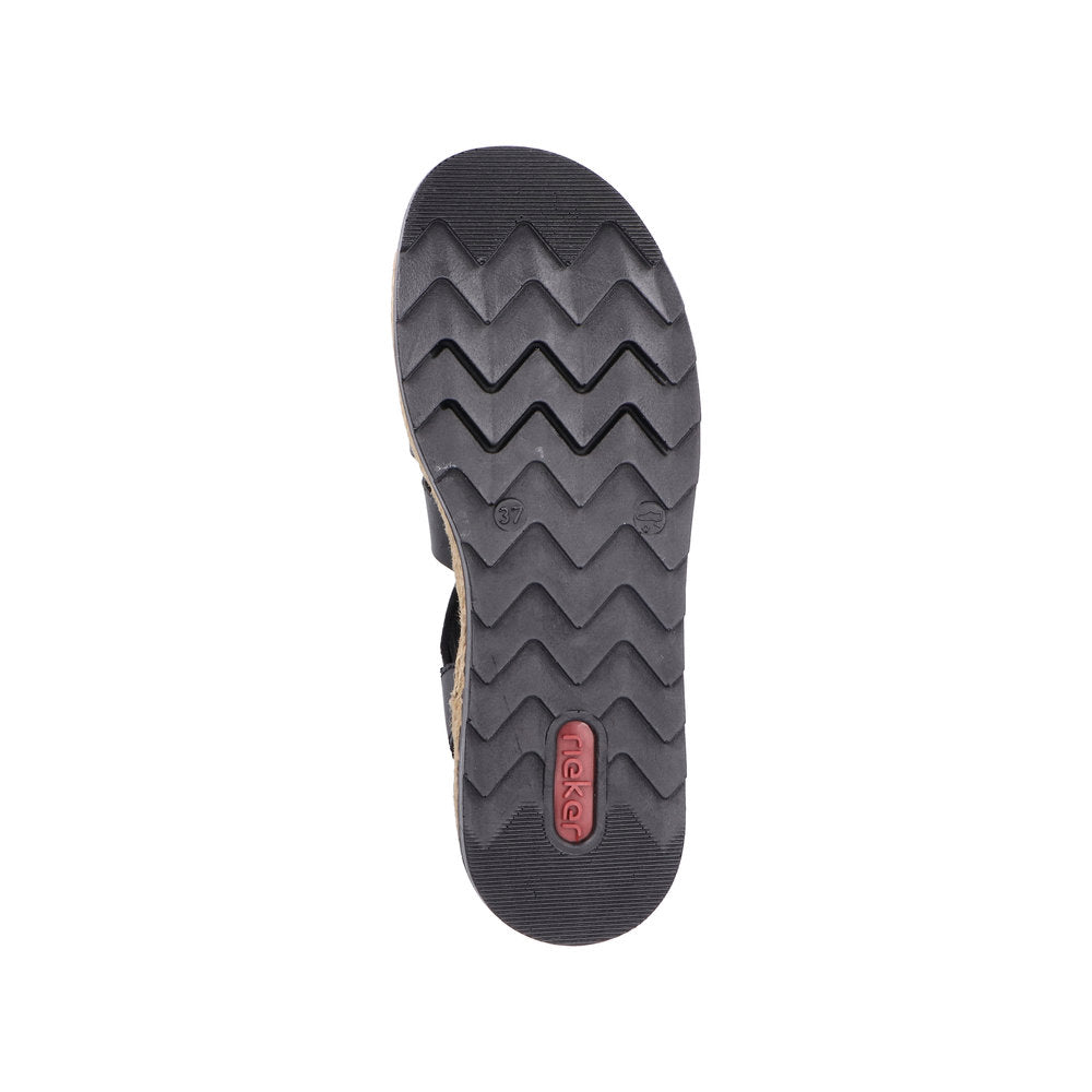 Rieker V7904-00 Black Sandals