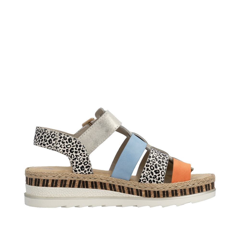 Rieker V7904-90 Nude / Pumpkin Aqua Sandals