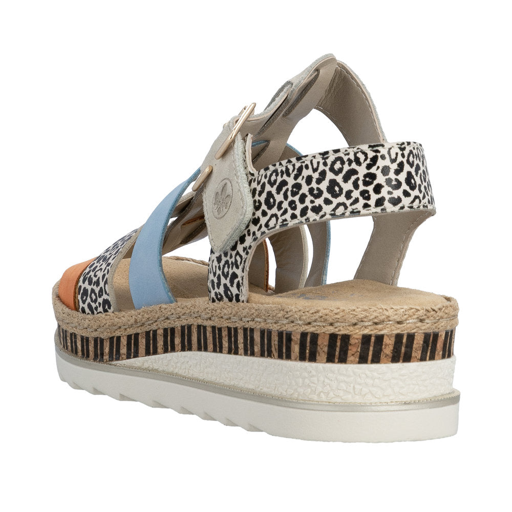 Rieker V7904-90 Nude / Pumpkin Aqua Sandals