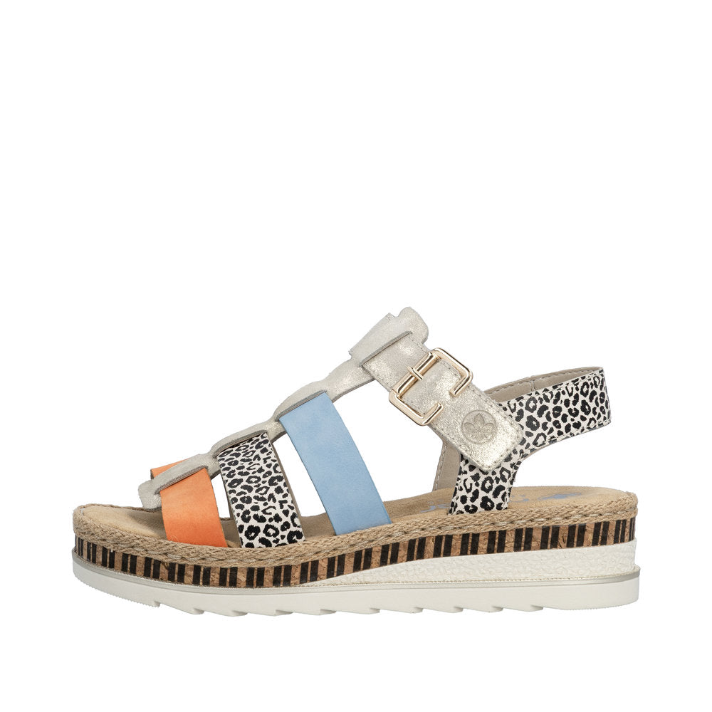 Rieker V7904-90 Nude / Pumpkin Aqua Sandals