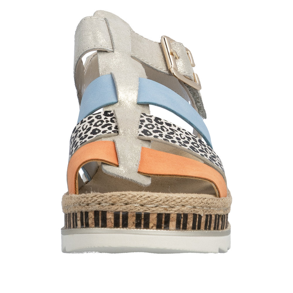 Rieker V7904-90 Nude / Pumpkin Aqua Sandals