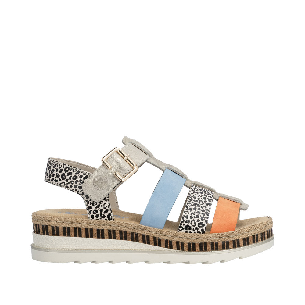 Rieker V7904-90 Nude / Pumpkin Aqua Sandals
