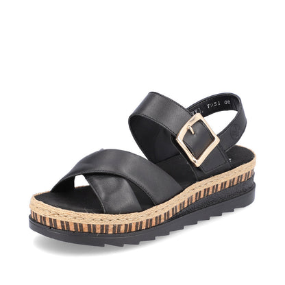 Rieker V7951-00 Black Sandals