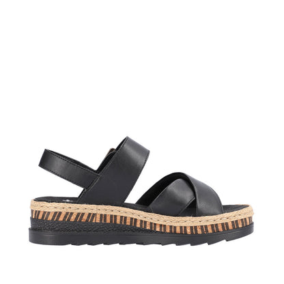 Rieker V7951-00 Black Sandals