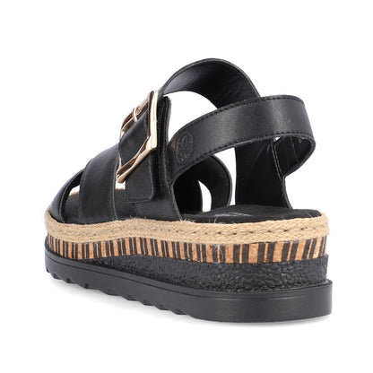 Rieker V7951-00 Black Sandals