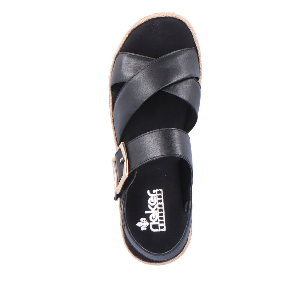 Rieker V7951-00 Black Sandals