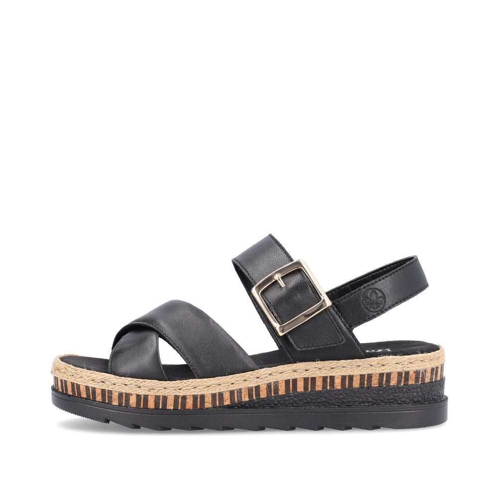 Rieker V7951-00 Black Sandals