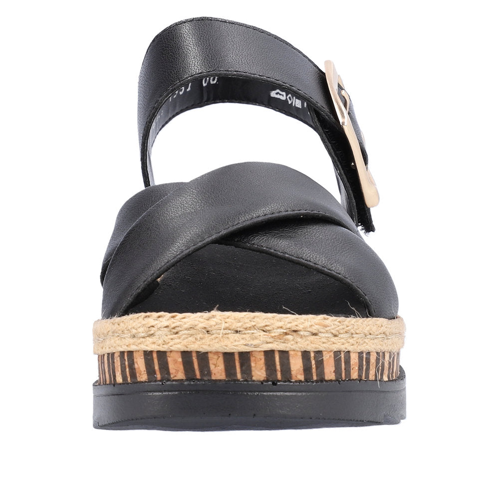 Rieker V7951-00 Black Sandals